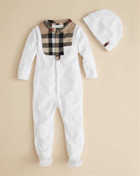 infant burberry clothes onesie.